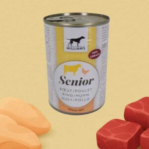 Pâtée pour chien senior au bœuf et poulet