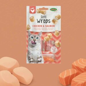 Aliments pour chat Soft wrap pour chat au poulet et saumon