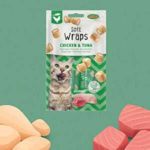 Aliments pour chat Soft wrap pour chat au poulet et thon