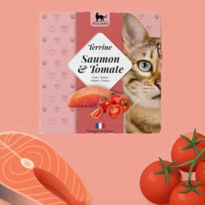 Terrine pour chat au saumon et à la tomate