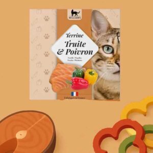 Terrine pour chat à la truite et au poivron