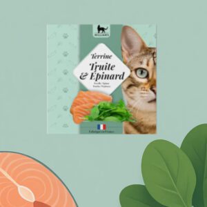 Alimentation premium pour chien et chat Terrine pour chat à la truite et aux épinards