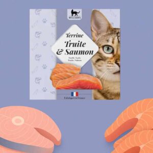 Terrine pour chat à la truite et au saumon