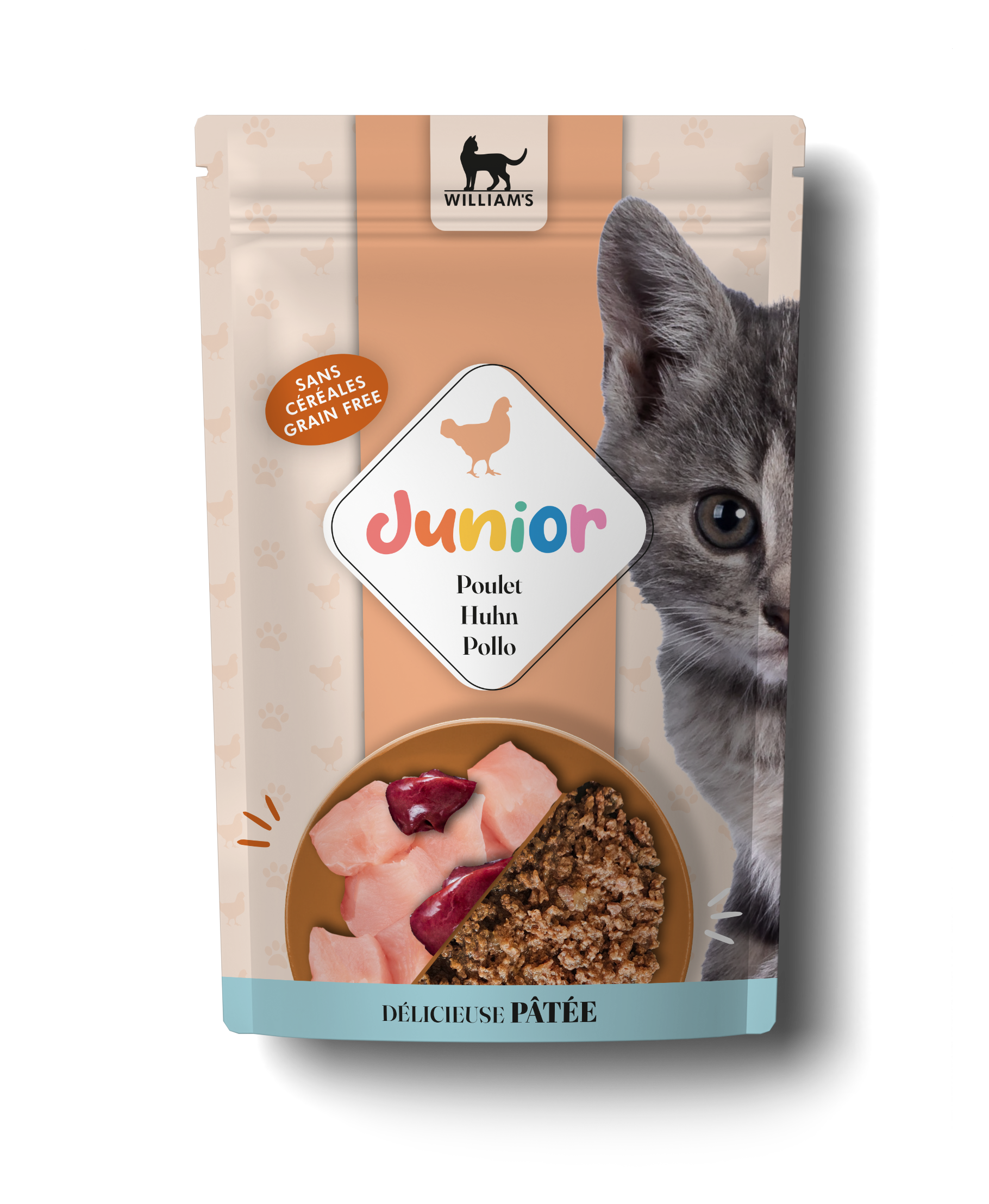 Pâtée pour Chat au Poulet – JUNIOR – Sachet